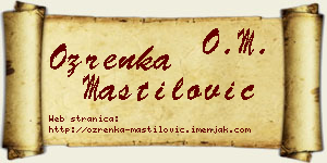 Ozrenka Mastilović vizit kartica